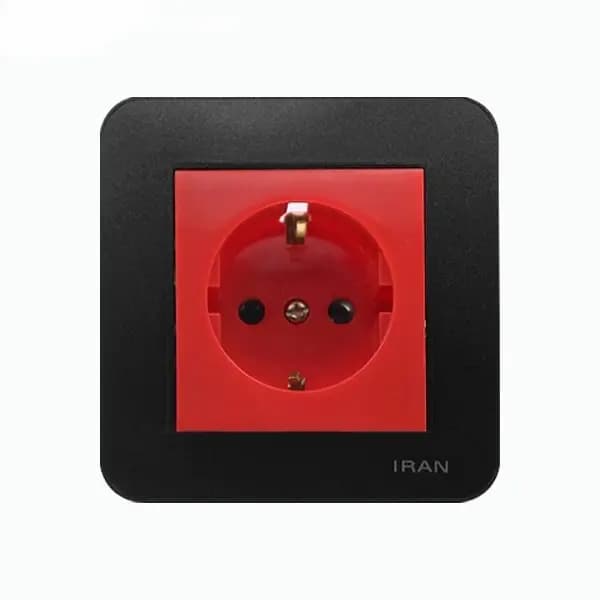 پریز برق ارت Ups ارس مشکی ایران الکتریک توکار