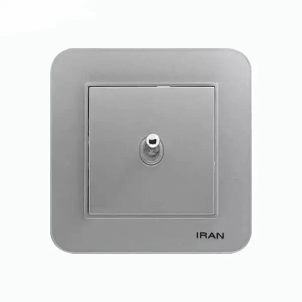 کلید یک پل اهرمی ارس نقره ای ایران الکتریک توکار