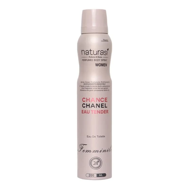 اسپری خوشبو کننده بدن زنانه ناتوراسی مدل Chance Chanel Eau Tendre حجم 200 میل — تصویر ۲