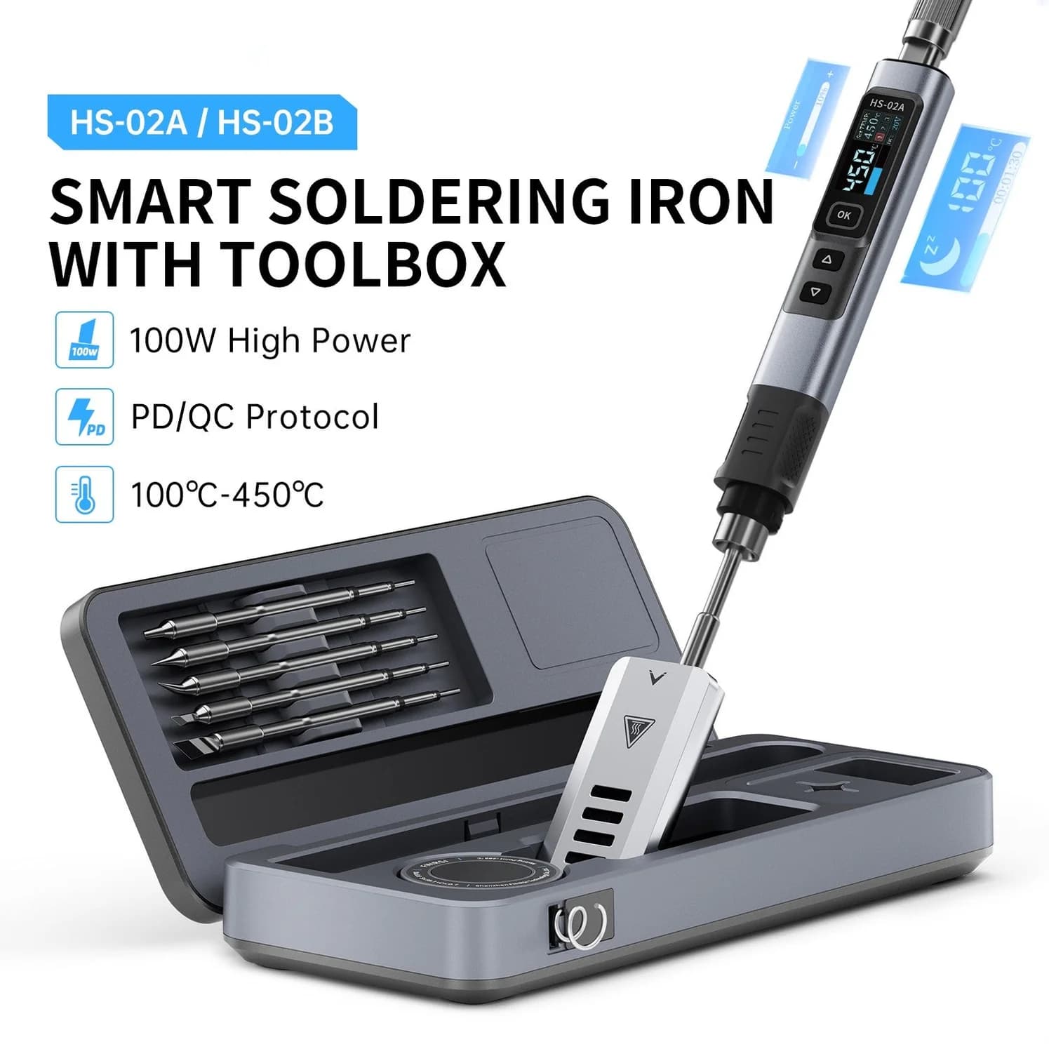 کیت هویه هوشمند فینرسی مدل FNIRSI HS-02 Toolbox — تصویر ۳