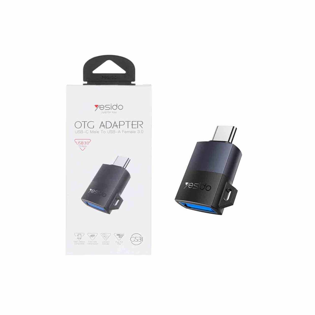 تبدیل Yesido Type-C To USB 3.0 OTG مدل GS31 – خاکستری