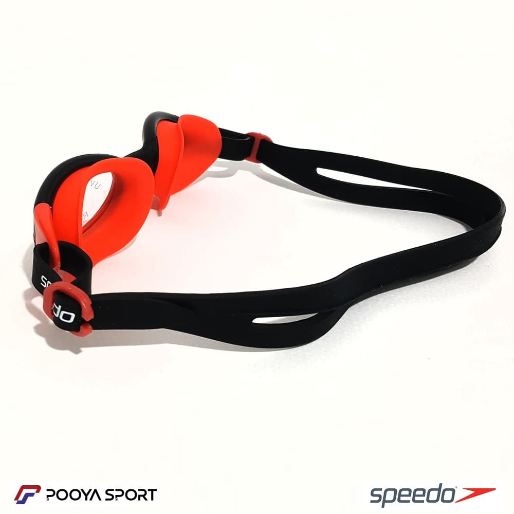 عینک شنا بچه گانه ژله ای رنگی اسپیدو Speedo قرمز- مشکی — تصویر ۵
