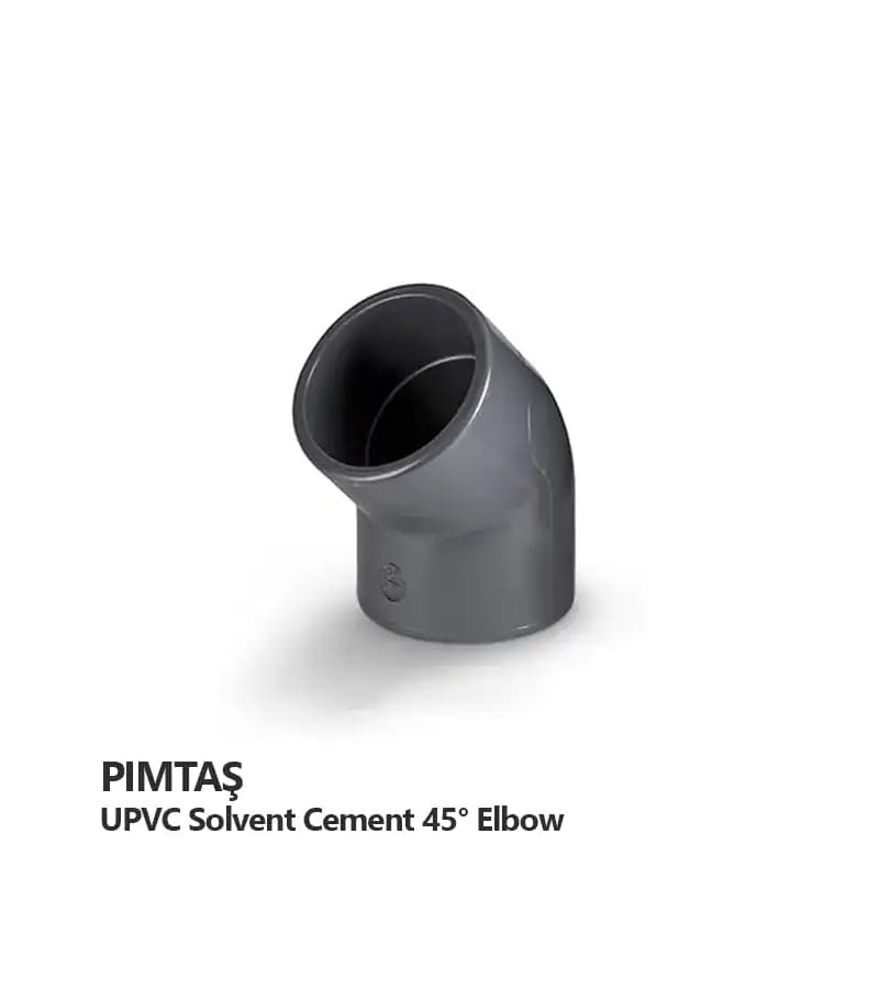 زانو 45 درجه UPVC چسبی پیمتاش (Pimtas) ترکیه سایز 90 میلیمتر
