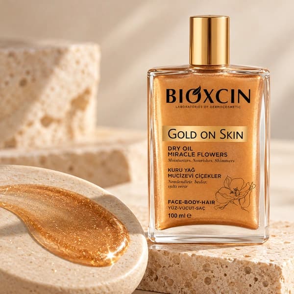 روغن خشک شایندار صورت، بدن و مو بیوکسین مدل Gold On Skin Miracle Flowers حجم ۱۰۰ میلیلیتر — تصویر ۲
