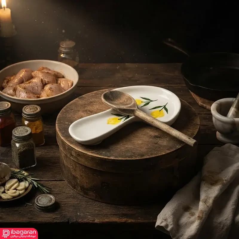 زیر قاشقی سرامیکی طرح لیمو