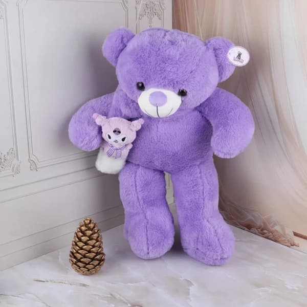 عروسک پولیشی خرس شال کرومی کد 2341-3 — تصویر ۲