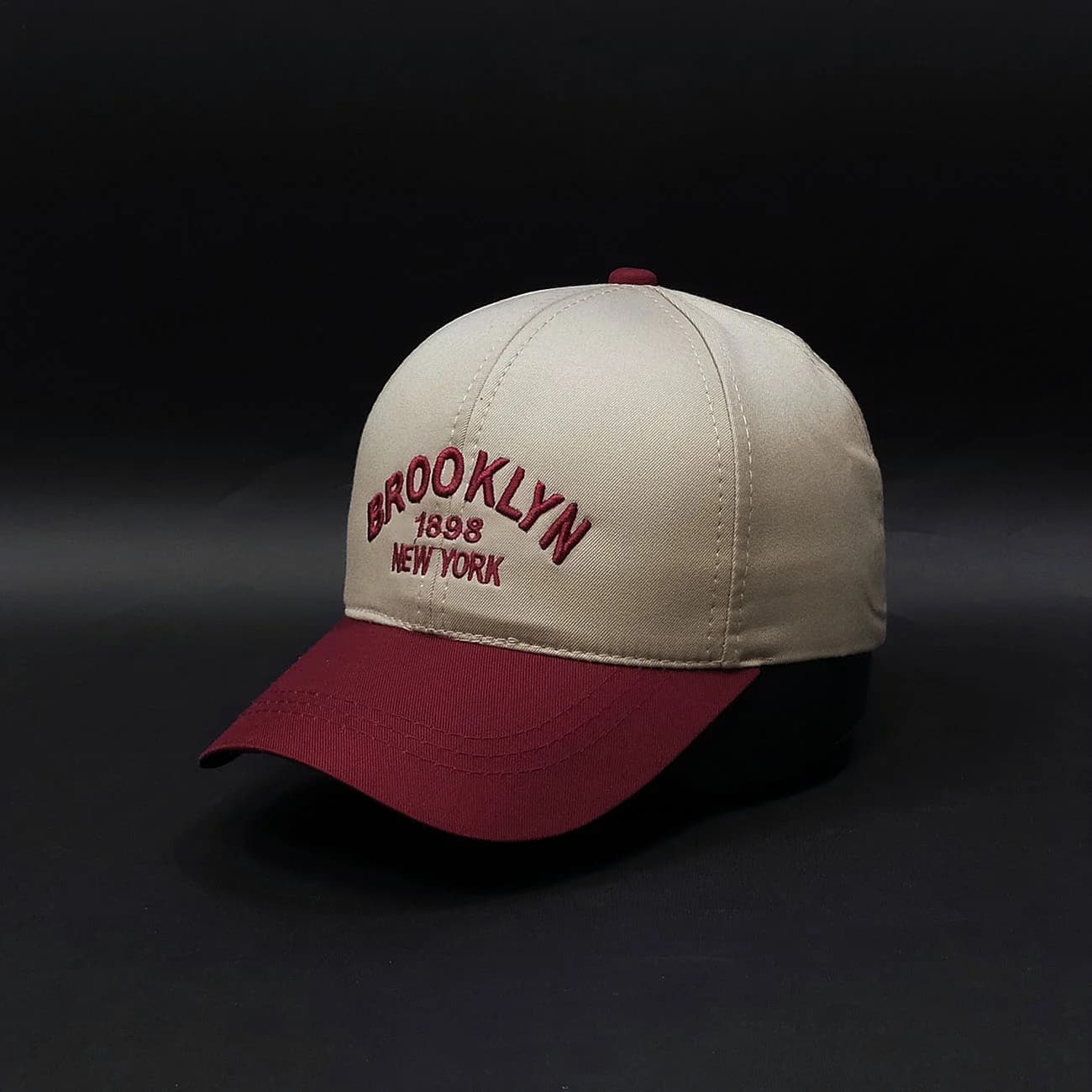 کلاه بیسبالی کتان BROOKLYN دو رنگ | کپ بروکلین مناسب استایل کژوال با طراحی خاص — تصویر ۲