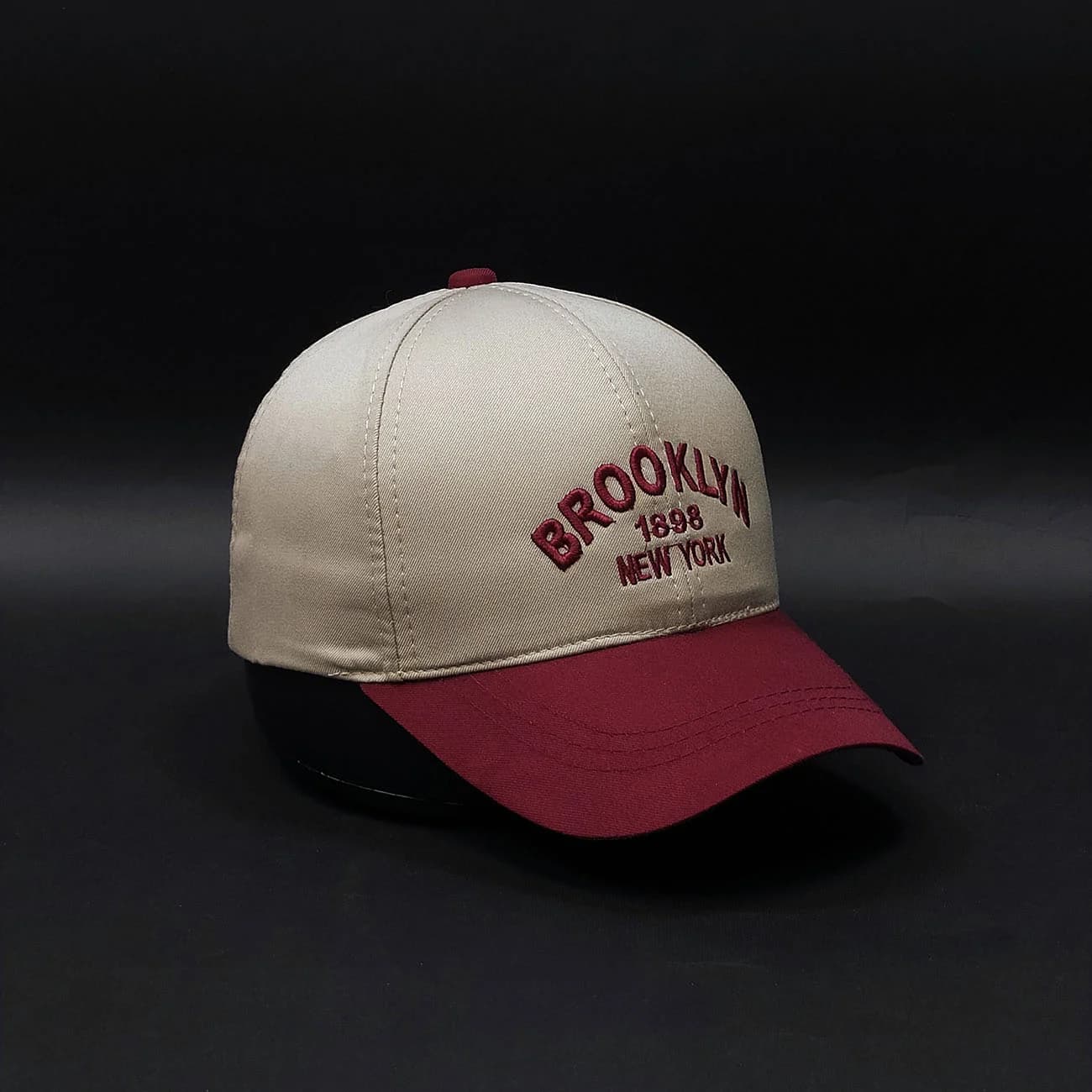 کلاه بیسبالی کتان BROOKLYN دو رنگ | کپ بروکلین مناسب استایل کژوال با طراحی خاص — تصویر ۳