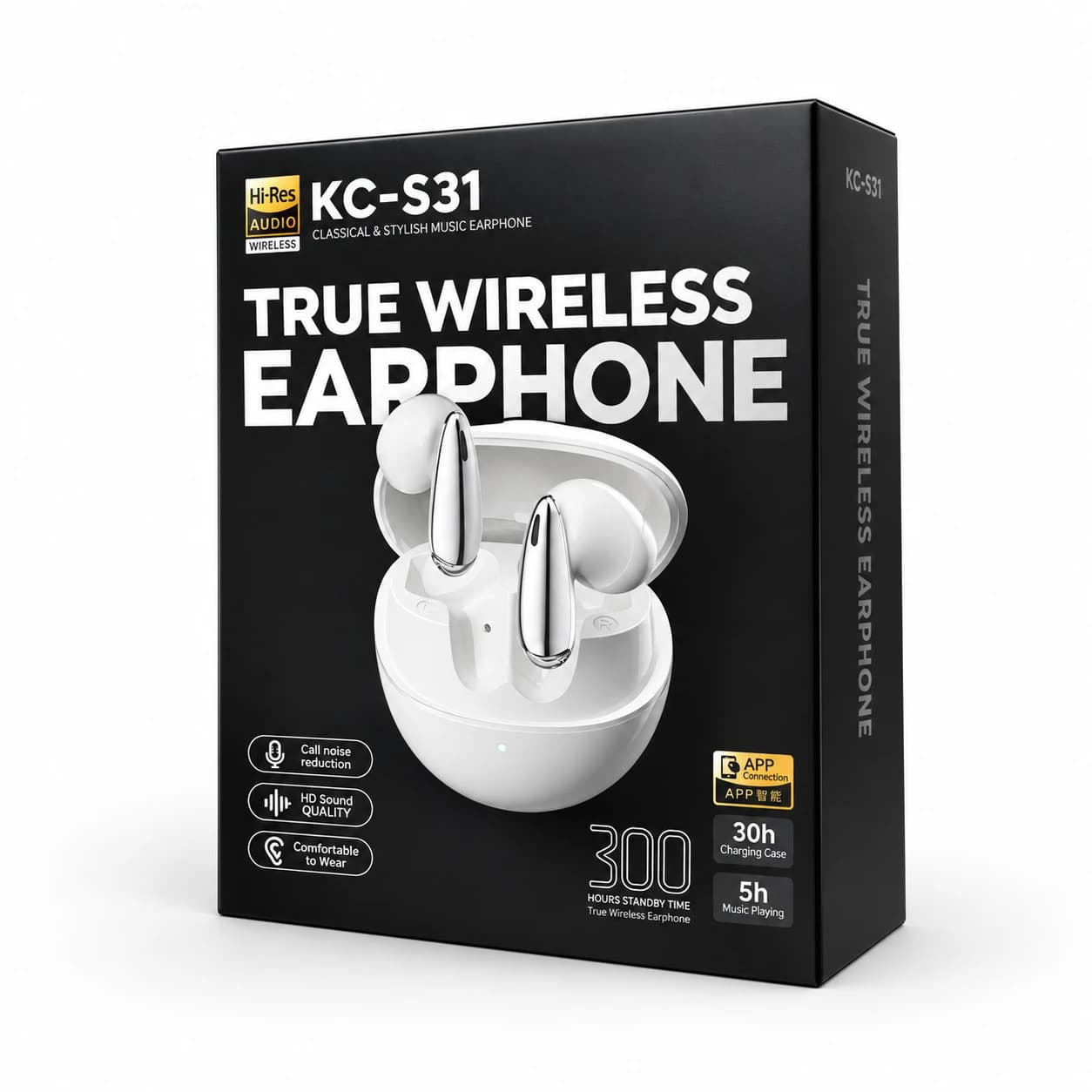 هندزفری بلوتوثی KC-S31 | صدای Hi-Fi، بلوتوث 5.4 و کیس شارژ — تصویر ۲