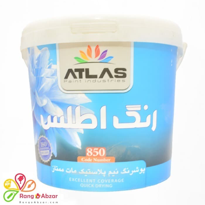 رنگ نیم پلاستیک مات اطلس کد 850 – دبه 12 کیلویی