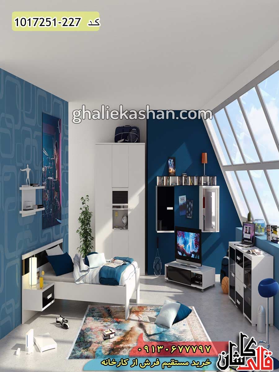 فرش فانتزی و مدرن 700 شانه طرح شکوفه زمینه کرم کاشان