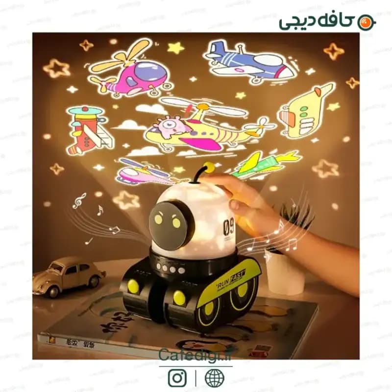 چراغ خواب و پروژکتور کهکشانی طرح ربات — تصویر ۳
