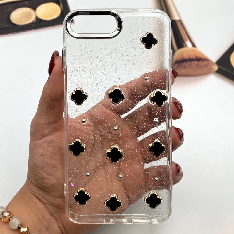 قاب گوشی iPhone 7 Plus / iPhone 8 Plus آیفون Crystal Shine کریستالی شفاف شاین دار محافظ لنز برجسته Silver طرح ونکلیف کد 337906