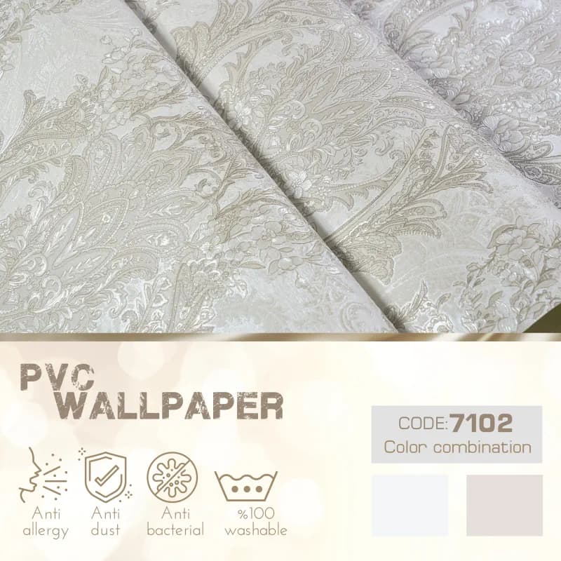 کاغذ دیواری پلوتونیوم طرح نقش و نگار کد 7102 — تصویر ۵