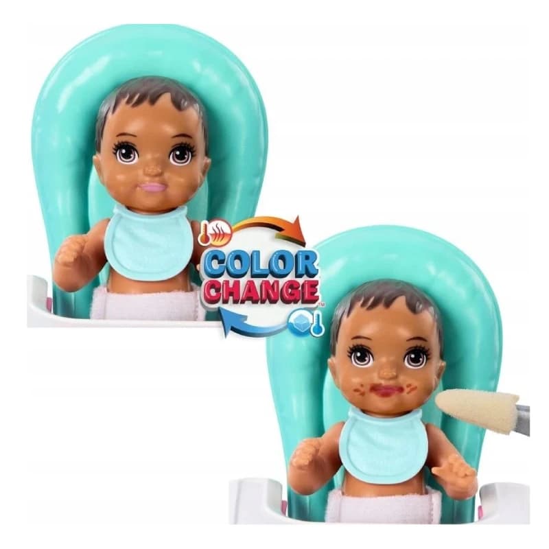عروسک باربی سیاه پوست مدل barbie baby sitter doll کد htk34 — تصویر ۵