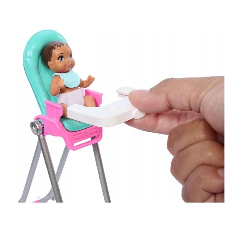 عروسک باربی سیاه پوست مدل barbie baby sitter doll کد htk34 — تصویر ۴