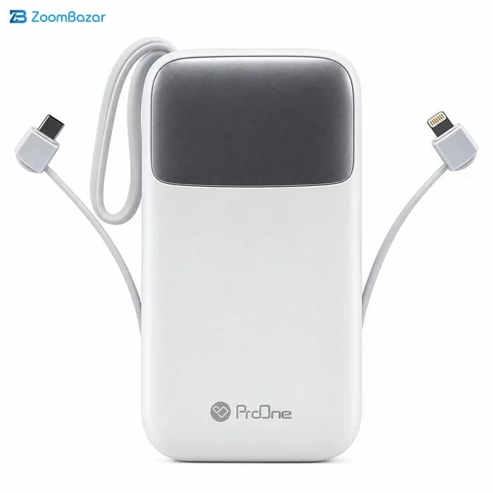 پاوربانک پرووان 30000 میلیآمپر 22.5 وات مدل ppb5304 به همراه کابل لایتنینگ و USB-C — تصویر ۲