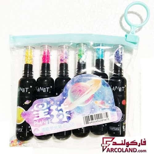 ماژیک هایلایت طرح کهکشانی بسته 6 رنگ کد DL-2028A | علامت گذار