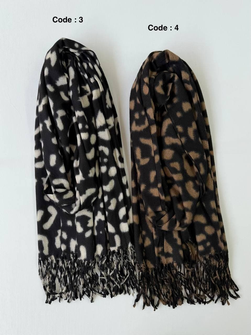 شال موهر پلنگی ریشه فیتیله ای وارداتی کد 338 — تصویر ۲