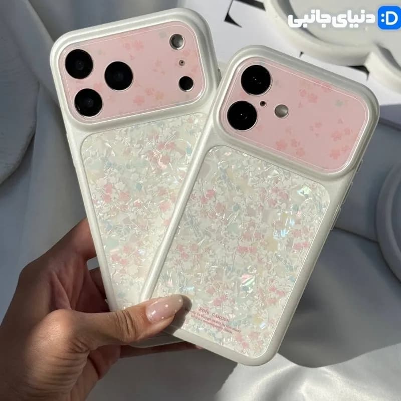 قاب گوشی دخترانه طرح لنز یخی گلدار صورتی کد D1062 | دنیای جانبی