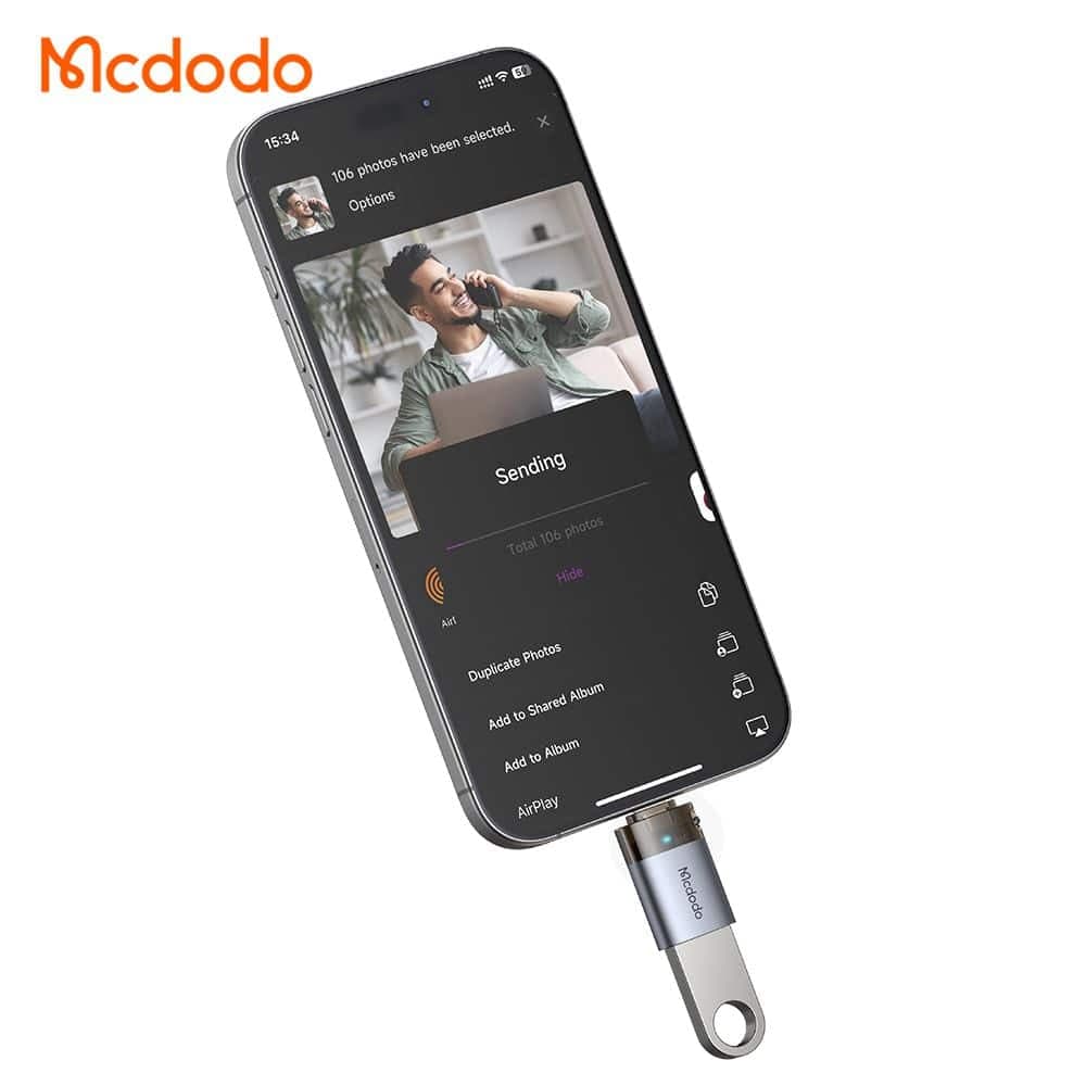 تبدیل OTG مک دودو مدل OT-7390، USB-A به لایتنینگ — تصویر ۳