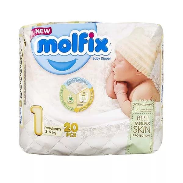 پوشک مولفیکس نوزادی سایز یک Molfix — تصویر ۳