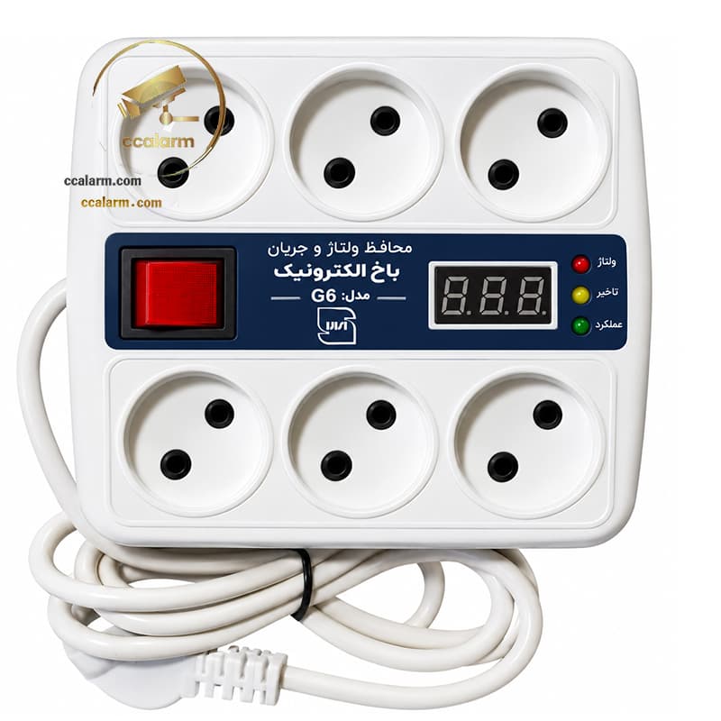 محافظ برق 6 خانه صوتی تصویری 3 متری باخ الکتریک مدل G-6دیجیتال — تصویر ۲