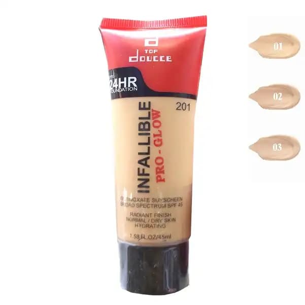 کرم پودر تیوپی SPF 45 دوسه doucce شماره 201 (تیره) حجم 45 میل