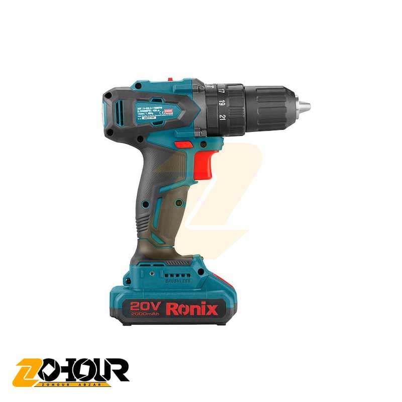 دریل شارژی 20 ولت براشلس رونیکس مدل 8900 Ronix — تصویر ۲