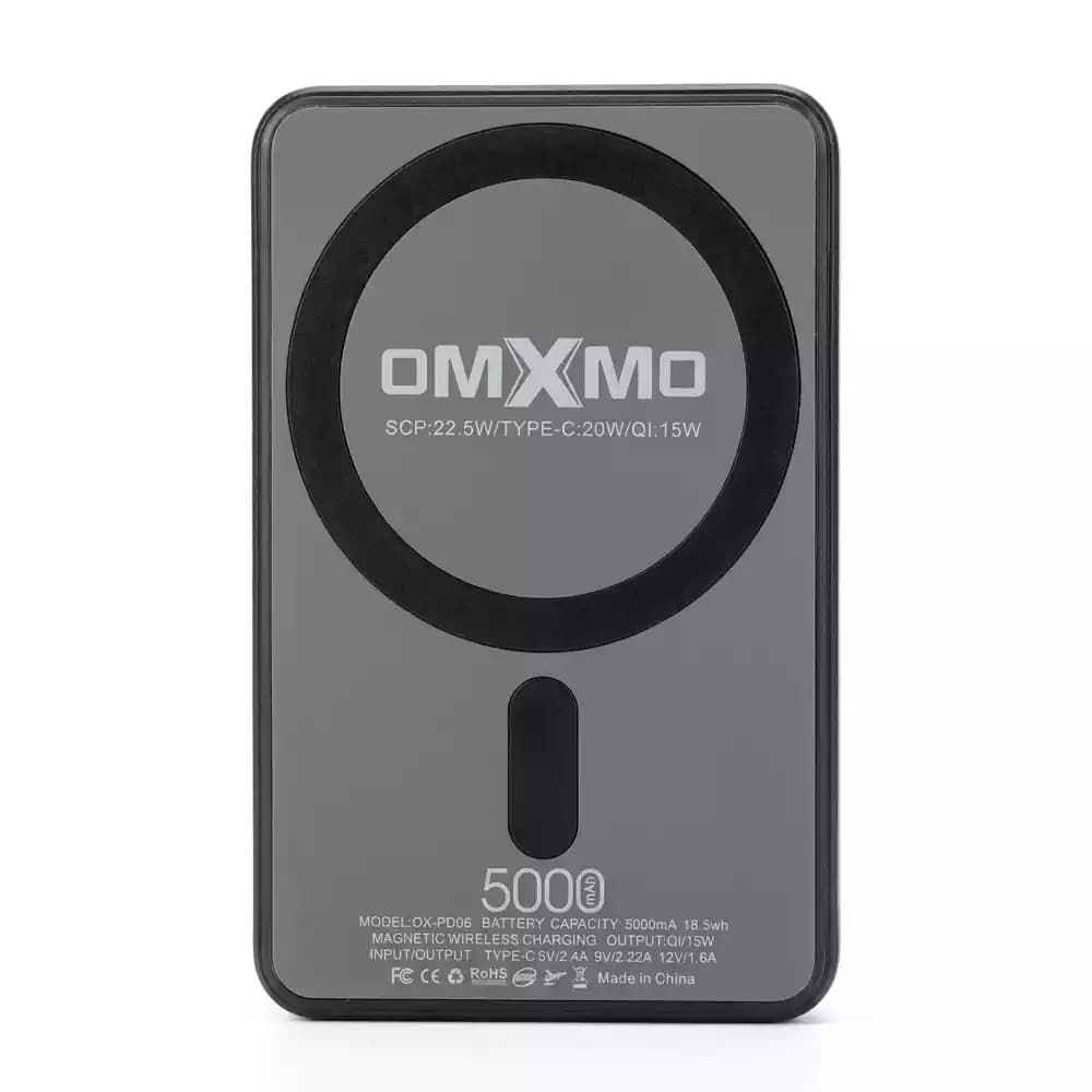 پاوربانک وایرلس مگنتی ۵۰۰۰ میلیآمپر OMXMO مدل OX-PD06