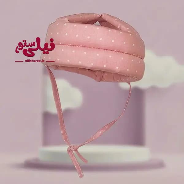 کلاه محافظ سر نوزاد طرح خال خالی برند نینی سیف Nini safe — تصویر ۴