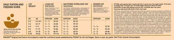 غذای خشک گربه اوریجن Orijen Adult Cat Original وزن 1.8 کیلوگرم — تصویر ۲
