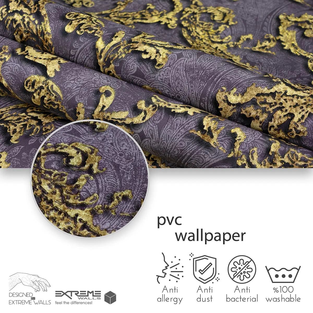 کاغذ دیواری اتم طرح نقش و نگار کد 6127 — تصویر ۲