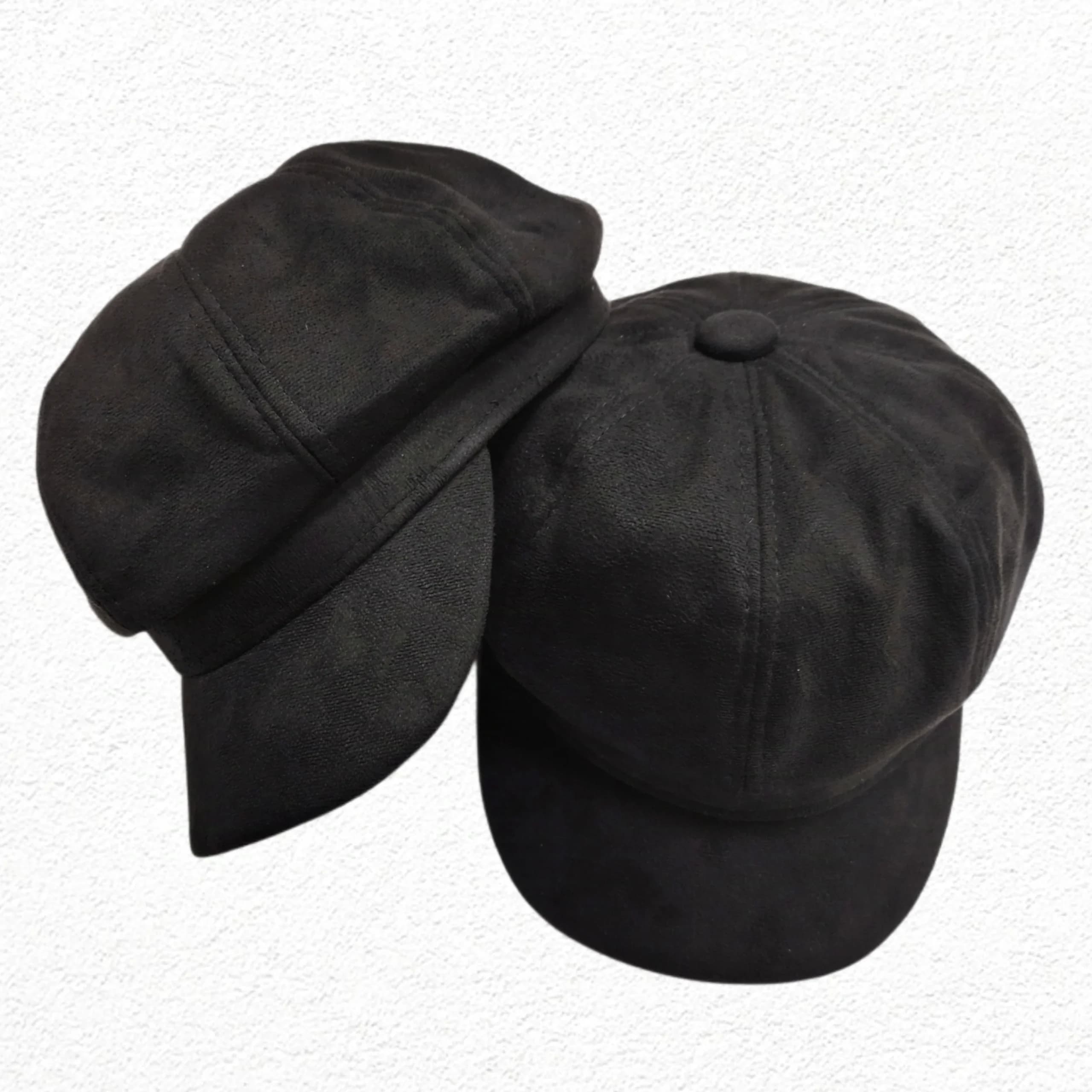 کلاه کاپیتانی ساده مشکی مخمل یونیسکس وارداتی اعلا