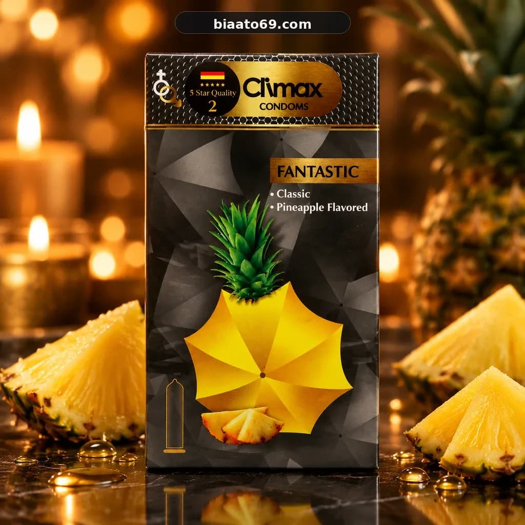کاندوم کلاسیک کلیمکس مدل فانتاستیک (Climax Fantastic) با رایحه آناناس بسته ۱۲ عددی