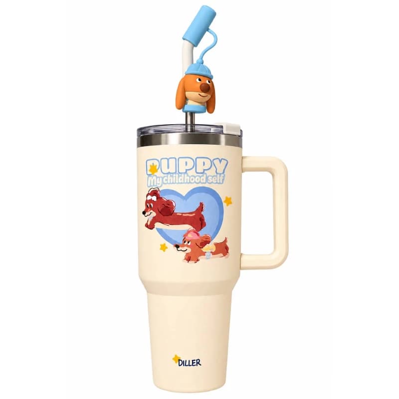 تراول ماگ طرح استنلی Stanley مدل Tumbler طرح Puppy گنجایش 1180 میلی لیتر