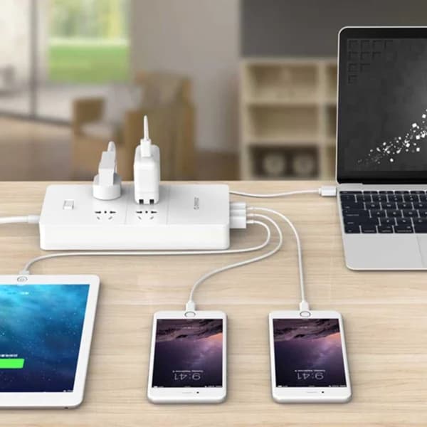 چند راهی 4 خانه اوریکو HPC-4A5U-V1 با کابل 1.5 متری + شارژر USB — تصویر ۵