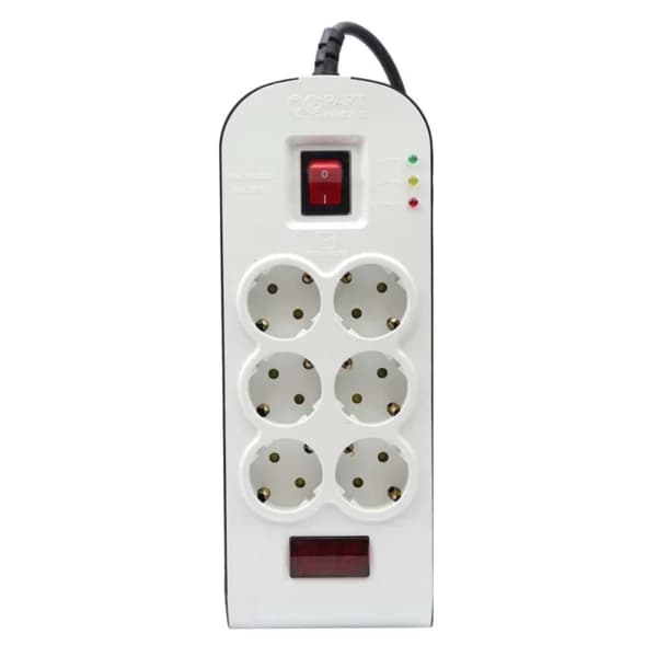 محافظ برق صوتی تصویری 6 خانه ارت دار پارت الکتریک PE8794 با کابل 1٫8 متری — تصویر ۲
