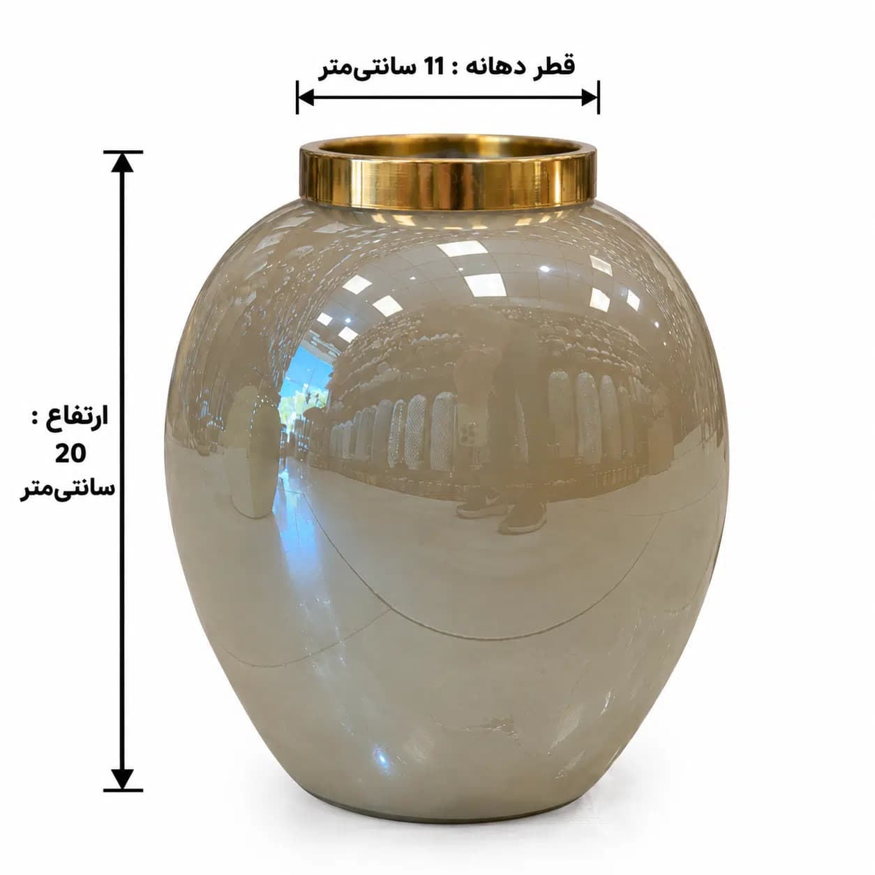 گلدان شیشه ای دکوراتیو رومیزی مدل مارال — تصویر ۲