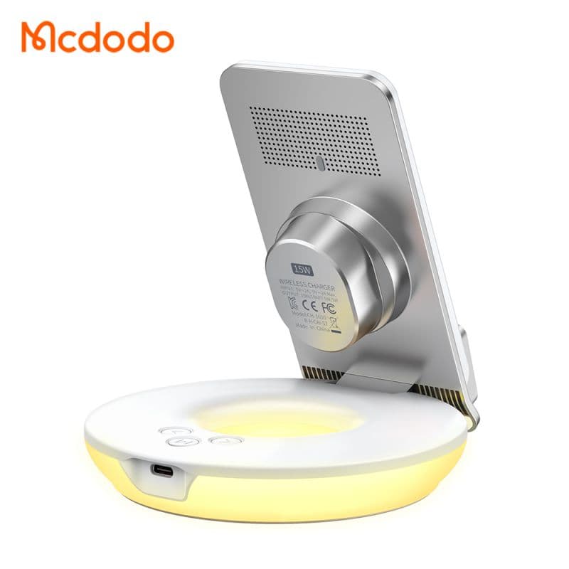 استند شارژر وایرلس و چراغ خواب رومیزی 15 وات مک دودو مدل MCDODO CH-1610 به همراه کابل شارژ — تصویر ۵