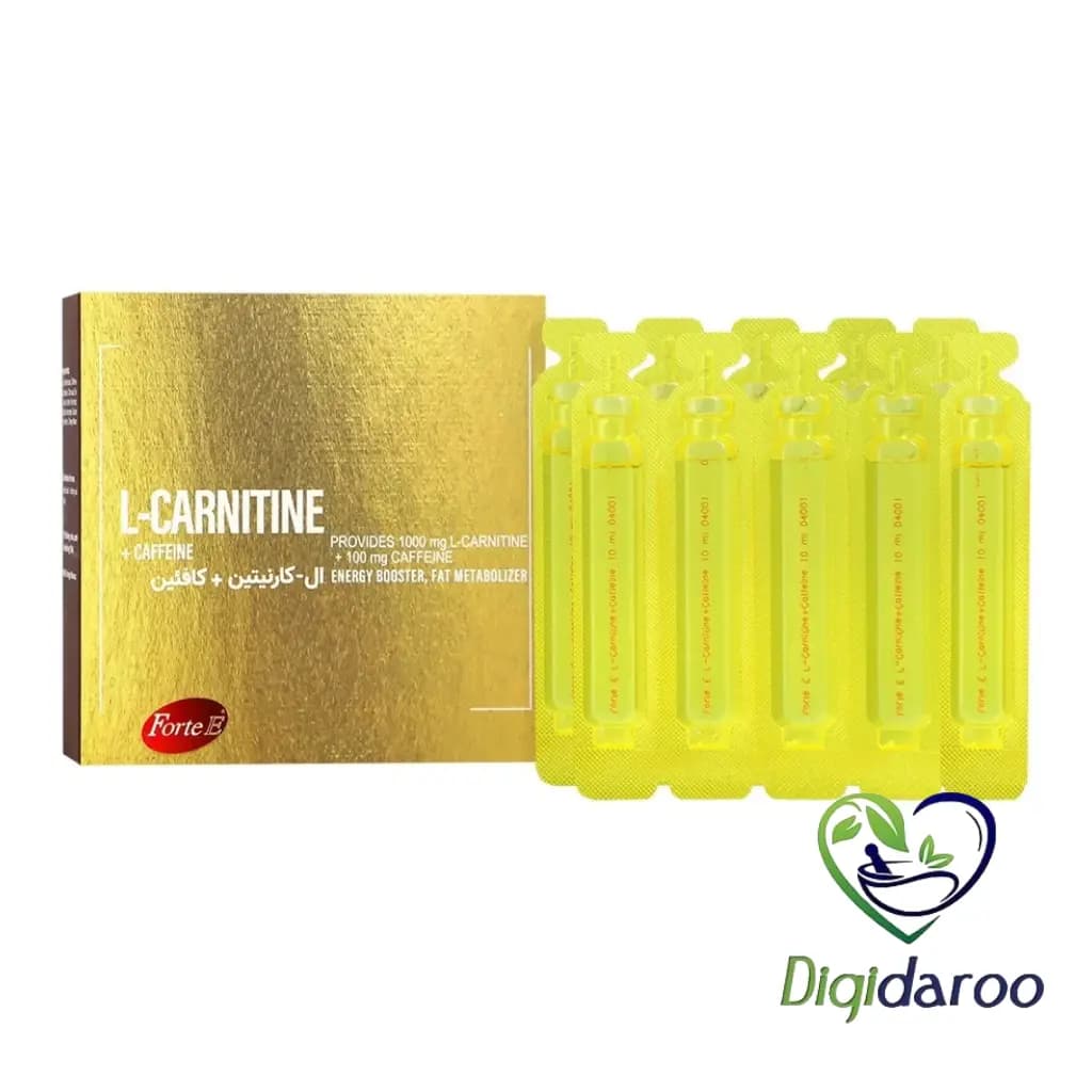 ویال ال کارنیتین + کافئین فورت ای (Forte E) 10 عددی (پرتقالی) — تصویر ۲