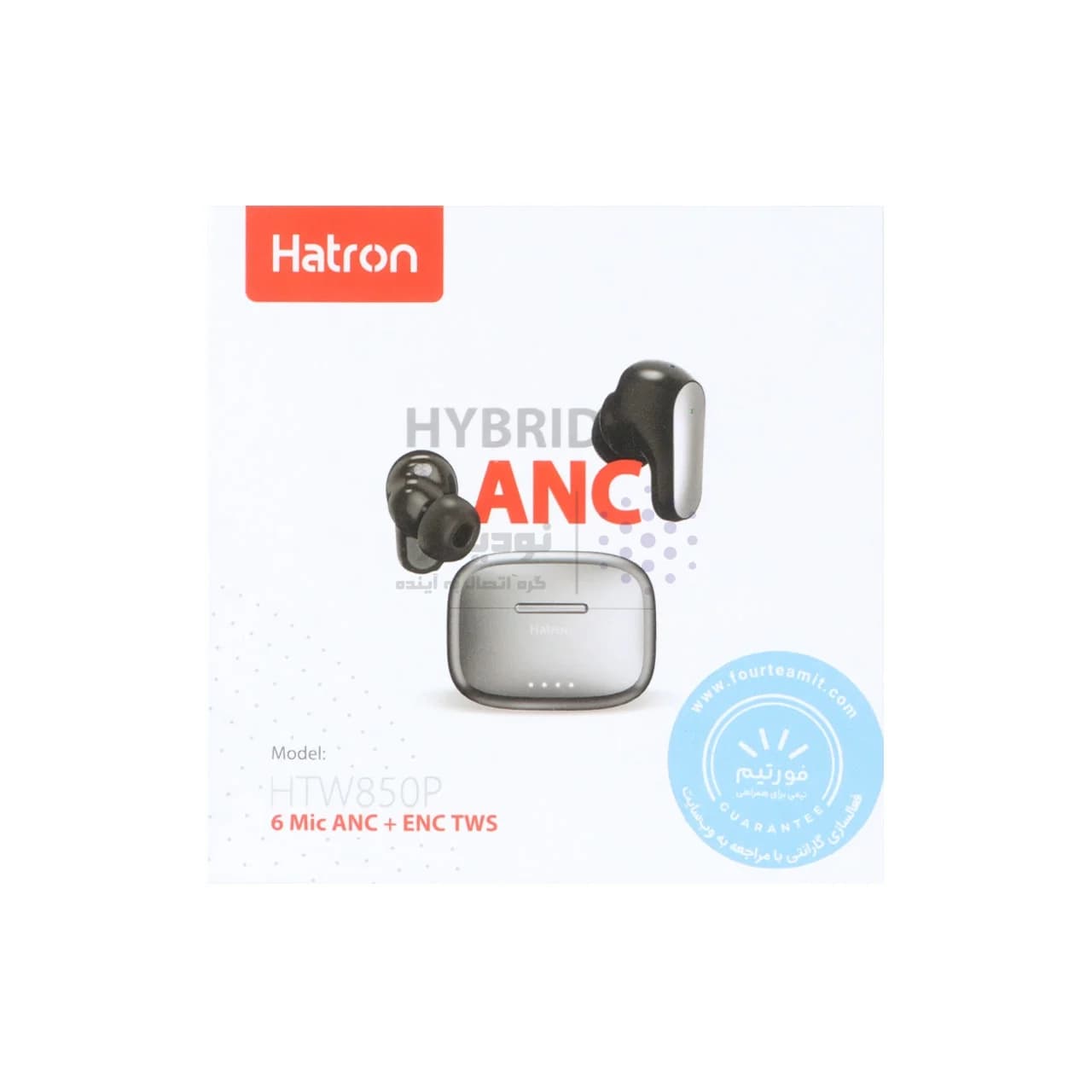 ایرفون بی سیم Hatron مدل HTW850P (6 میکروفون ANC+ENC) – مشکی – MN — تصویر ۳