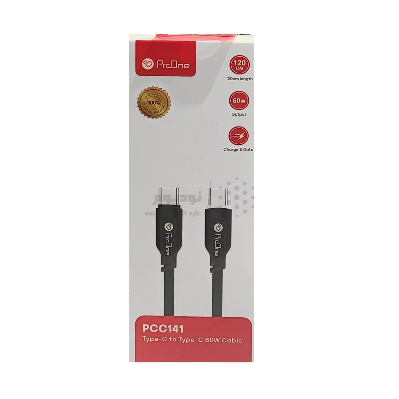 کابل شارژ فست ProOne Type-C To Type-C مدل PCC141 60W – طوسی — تصویر ۳