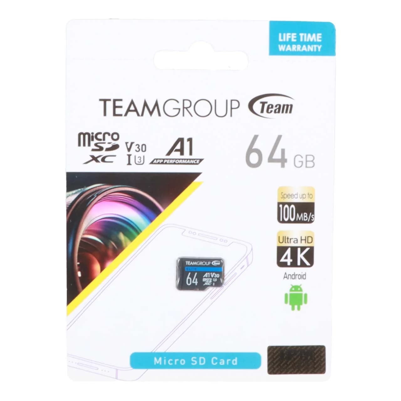 TeamGroup microSDXC Class 10 U3 (100MB/S) – 64GB (گارانتی IPM)
