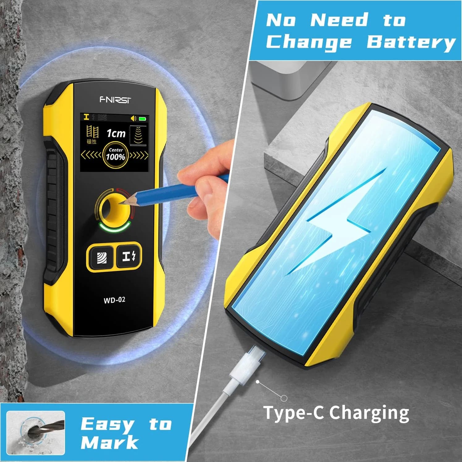 اسکنر دیوار هوشمند فینرسی مدل FNIRSI WD-02 — تصویر ۵