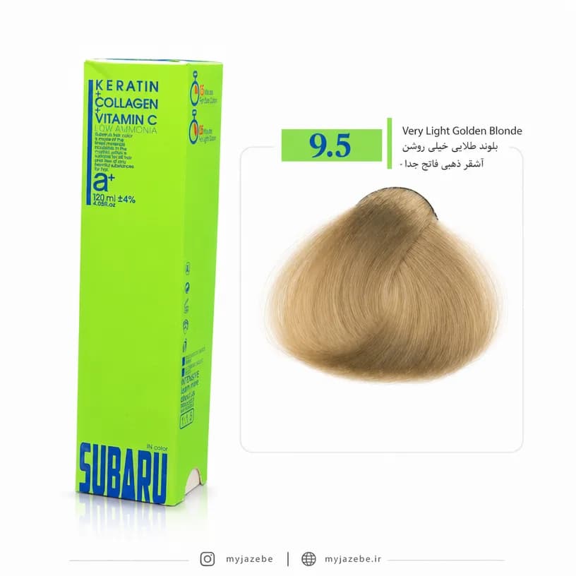 رنگ مو SUBARU سوبارو کم آمونیاک بلوند طلایی خیلی روشن