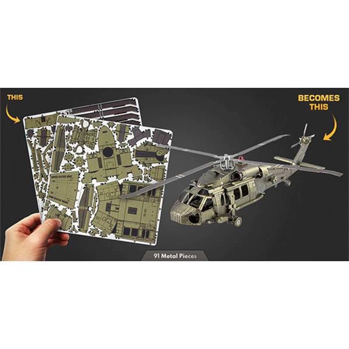 پازل سه بعدی فلزی Black Hawk — تصویر ۳