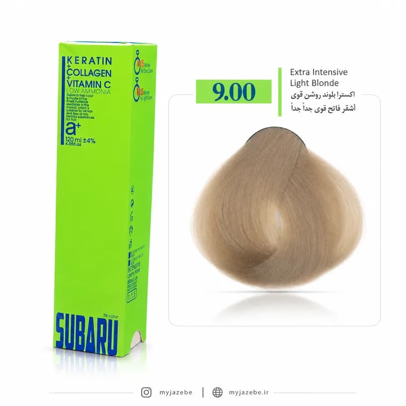 رنگ مو SUBARU سوبارو کم آمونیاک 9.00 بلوند خیلی روشن قوی
