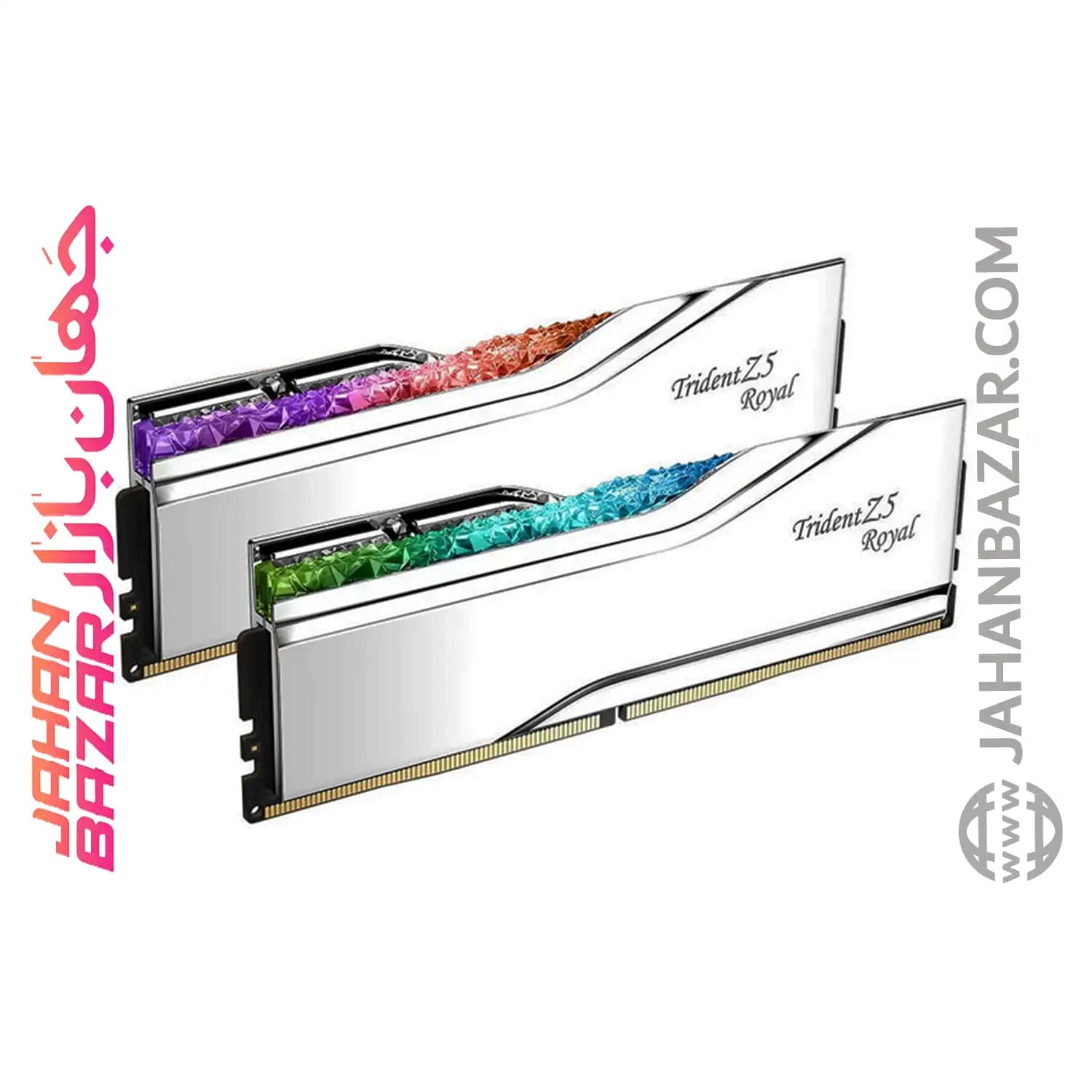 رم دسکتاپ جی اسکیل DDR5 دو کاناله MHz 6400 G.Skill TRIDENT Z5 ROYAL SILVER RGB ظرفیت CL32 32GB — تصویر ۳