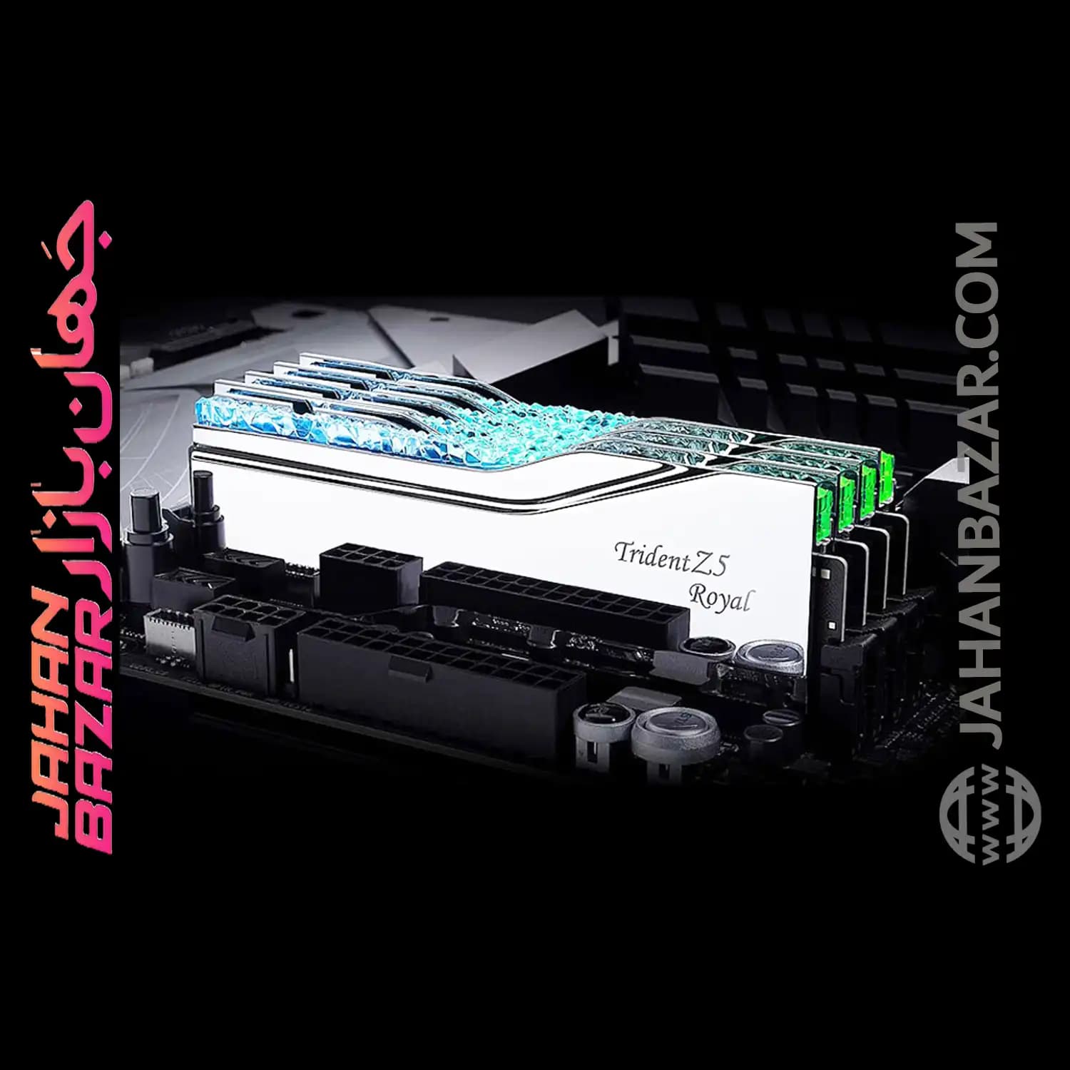 رم دسکتاپ جی اسکیل DDR5 دو کاناله MHz 6400 G.Skill TRIDENT Z5 ROYAL SILVER RGB ظرفیت CL32 32GB — تصویر ۴